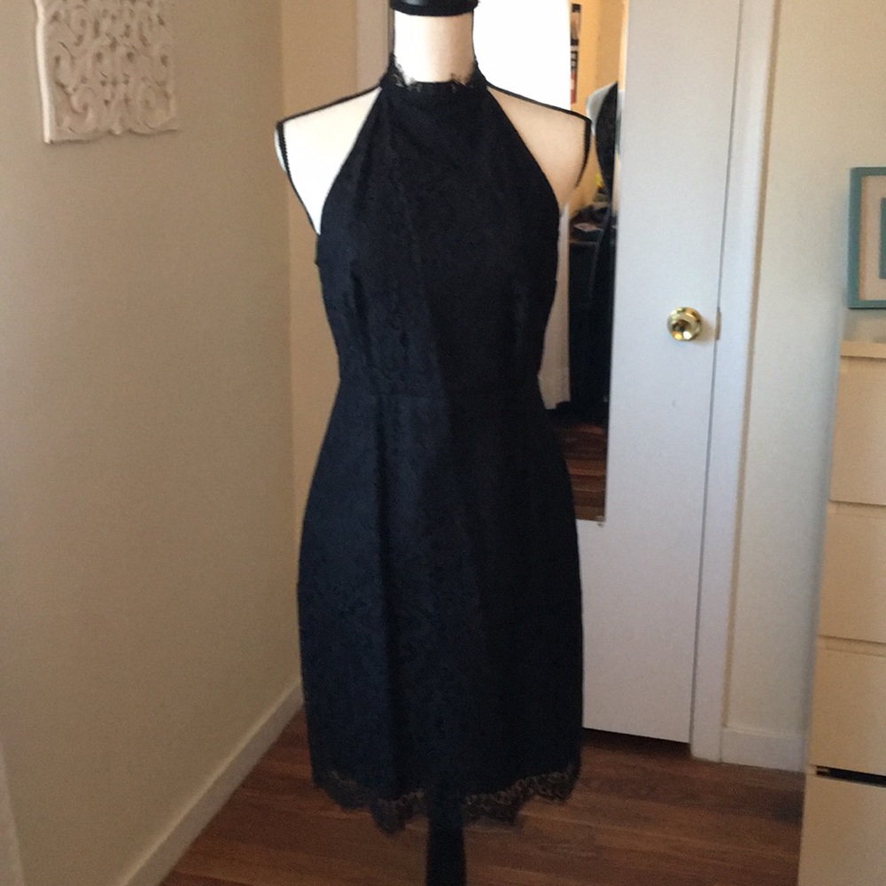 BB Dakota Black Lace Halter Dress - Picture 2 of 6